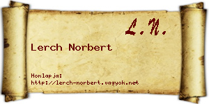 Lerch Norbert névjegykártya
